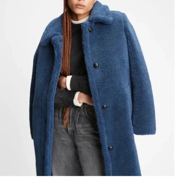 GAP Cozy Sherpa overcoat - Picture 2 of 6